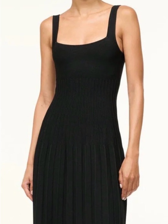 STAUD Dresses & Skirts - STAUD Black Ribbed Pleated Maxi Dress